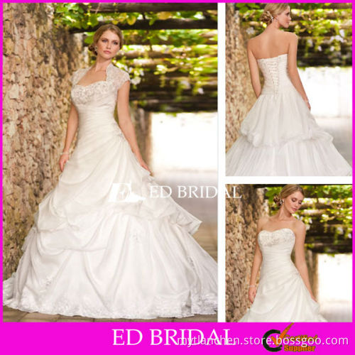 2014 Ball Gown Lace Cap Sleeve Heavy Beaded Ball Gown Wedding Dress 2014